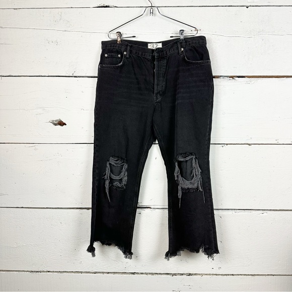 Free people Maggie mid rise straight leg jeans distressed size 32 - Picture 5 of 7